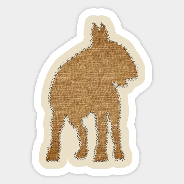 English Bull Terrier Stitched Silhouette Sticker by DoggyStyles